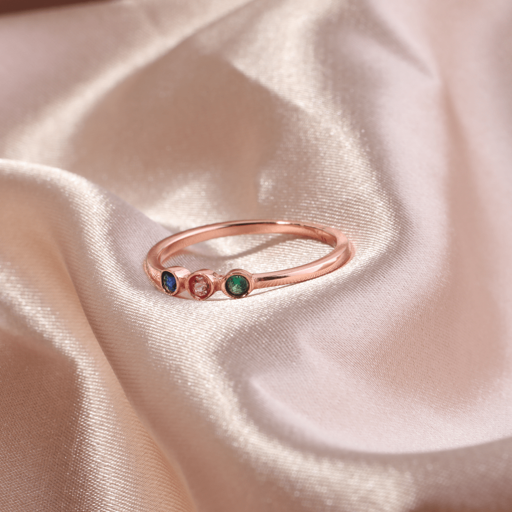 Dainty 3 Birthstone Ring