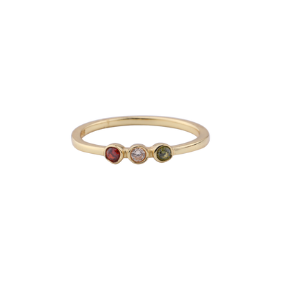 Dainty 3 Birthstone Ring