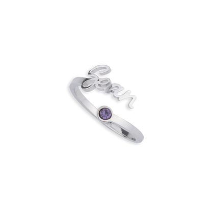 Custom Birthstone Name Ring