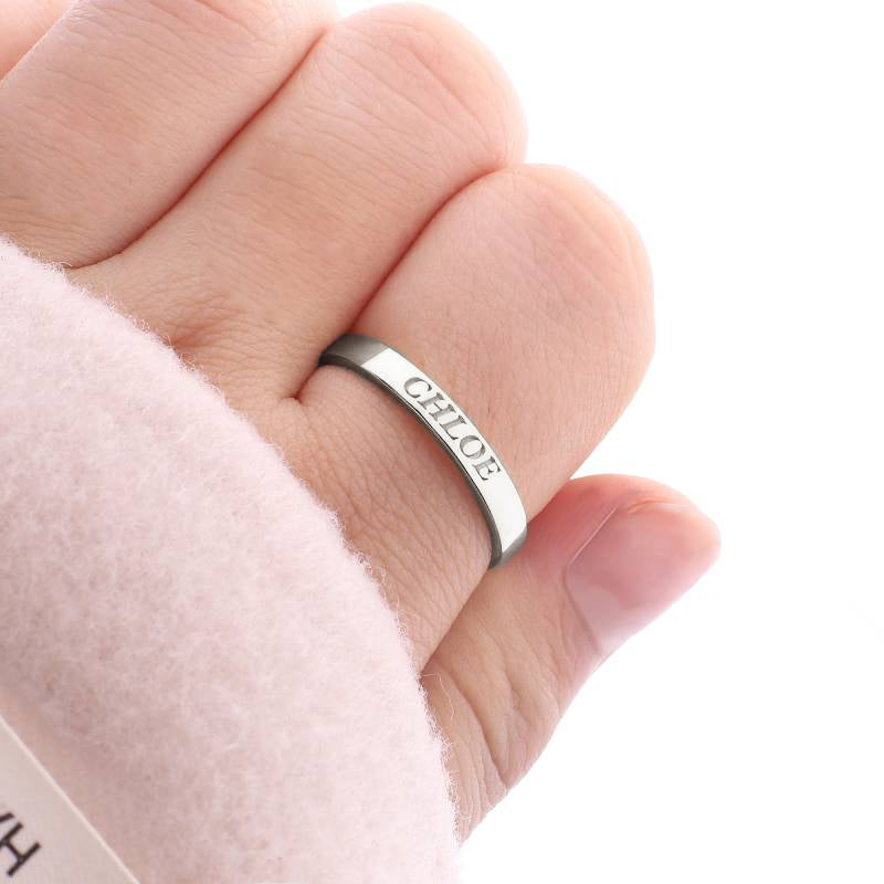 Dainty Personalized 2mm Stacking Ring