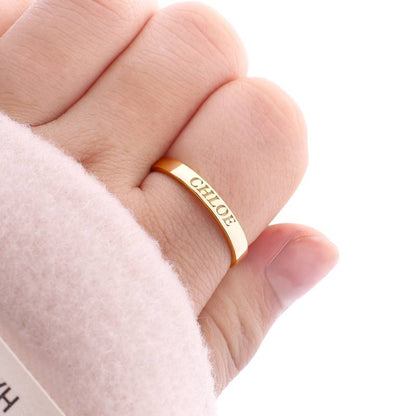 Dainty Personalized 2mm Stacking Ring