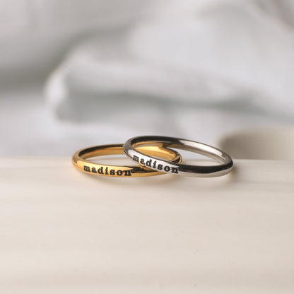 Engraved Stacking Ring | 2mm Band