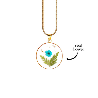 Pressed Birth Flower Necklace