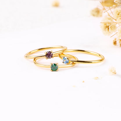 Super Dainty Birthstone Stacking Ring