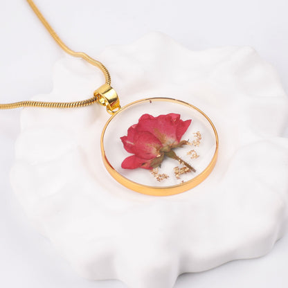 Pressed Birth Flower Necklace