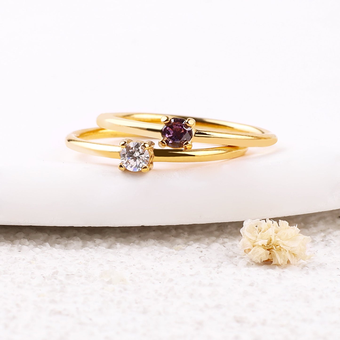 Super Dainty Birthstone Stacking Ring