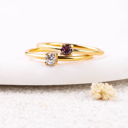 Super Dainty Birthstone Stacking Ring