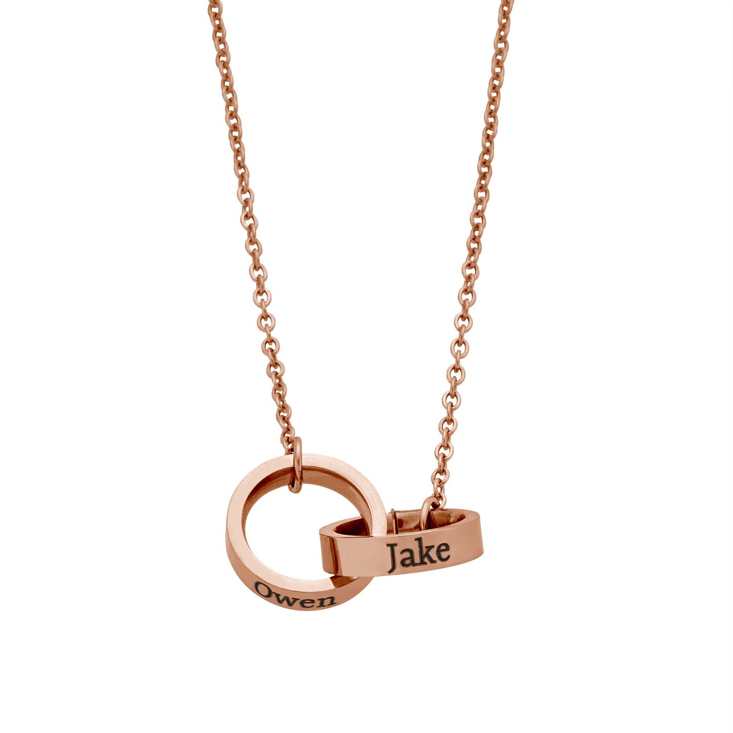 Double Name Ring Necklace