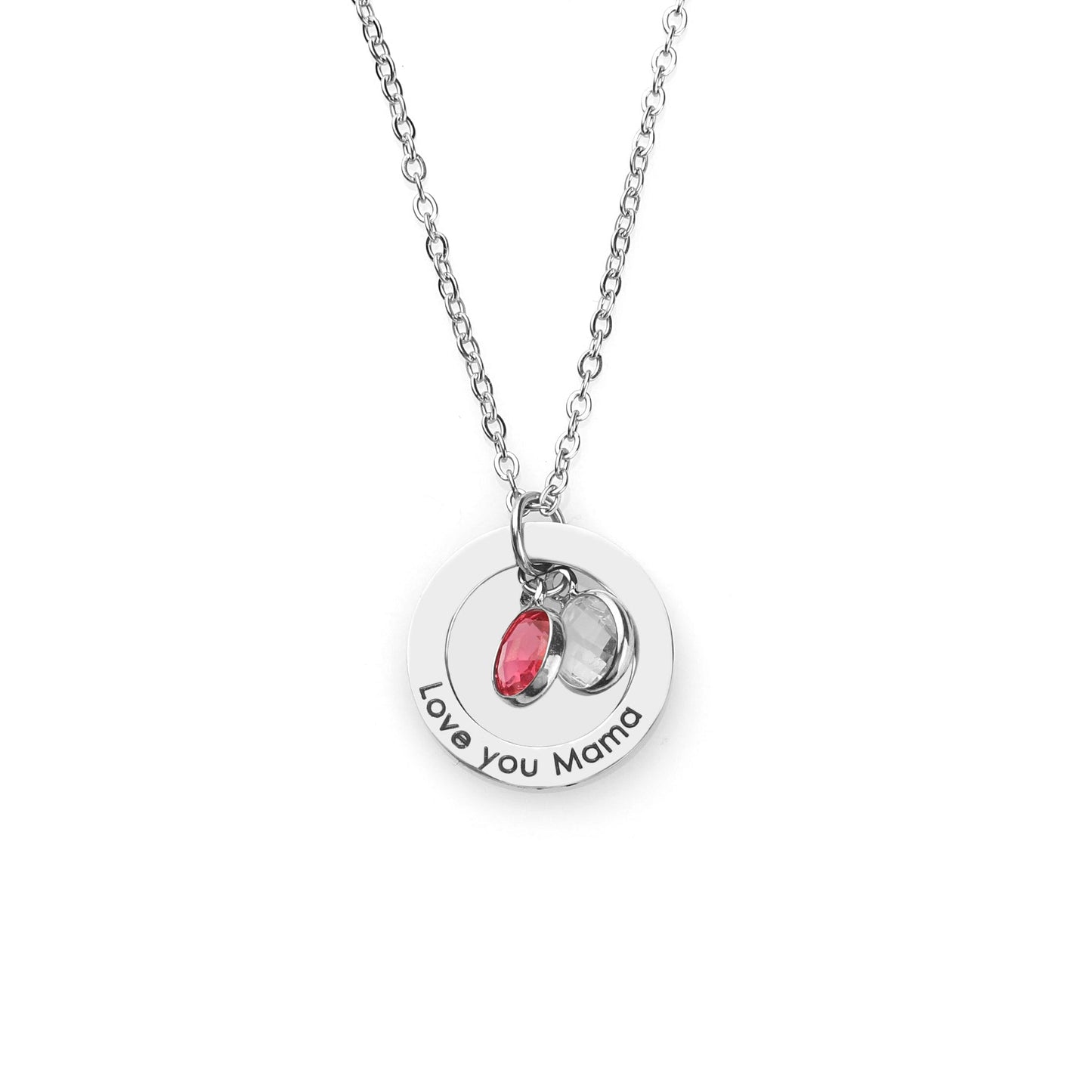 Family Eternal Ring and Birthstones Necklace