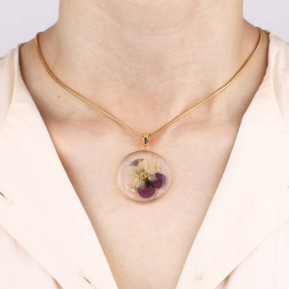 Pressed Birth Flower Necklace