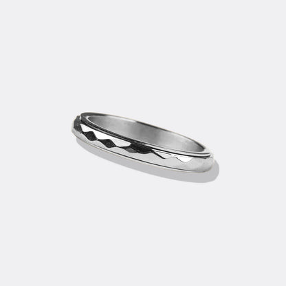 Dainty Hammered Band Spinning Fidget Ring