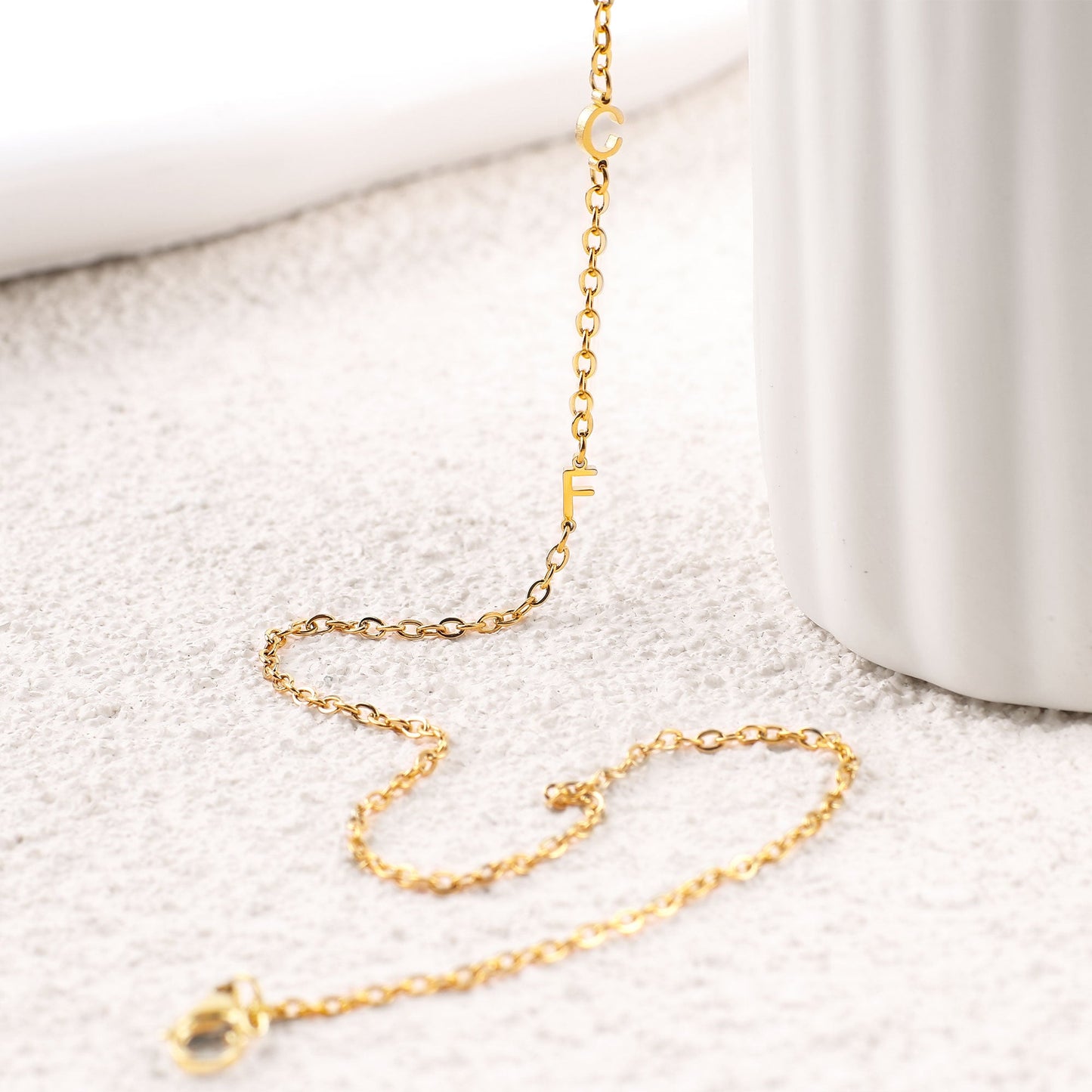 Sideways Initials Necklace