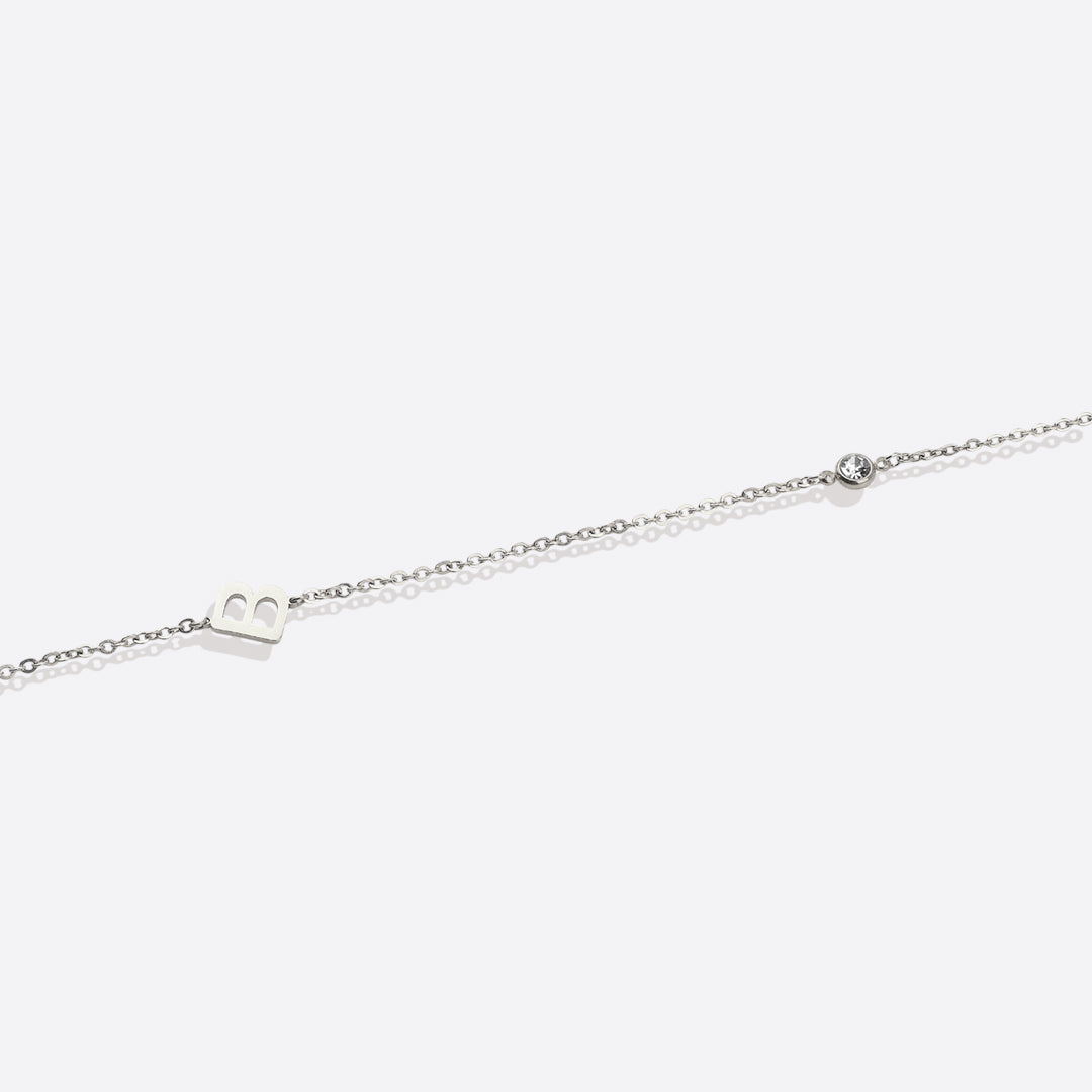 Initial Necklace with Diamond Accent