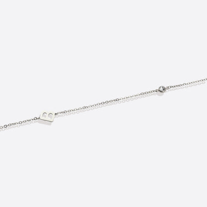 Initial Necklace with Diamond Accent