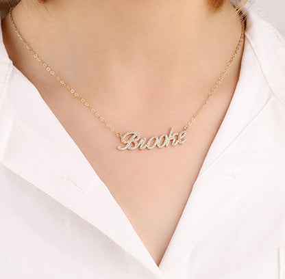 Pave Script Name Necklace