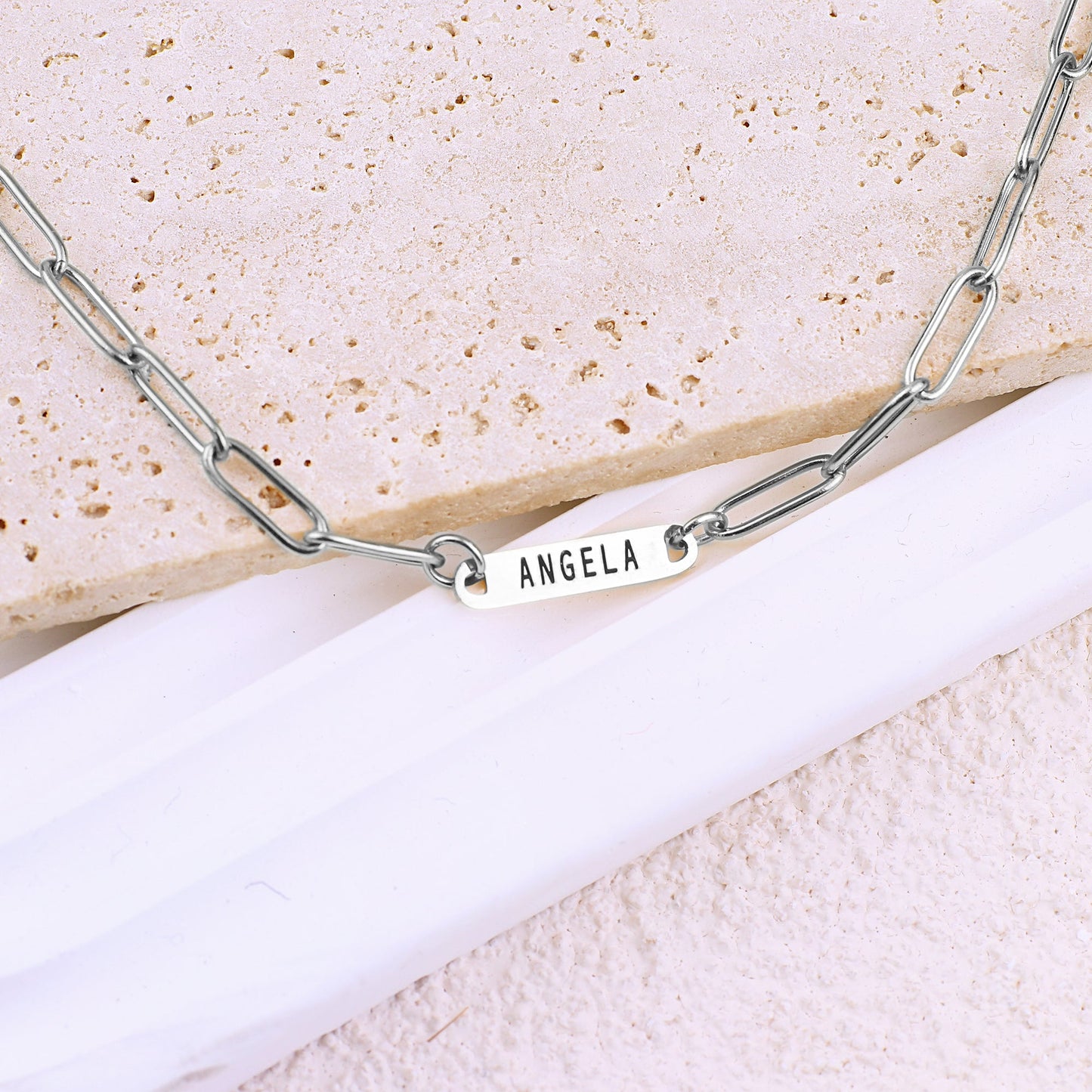 Paperclip Necklace With Personalized Names