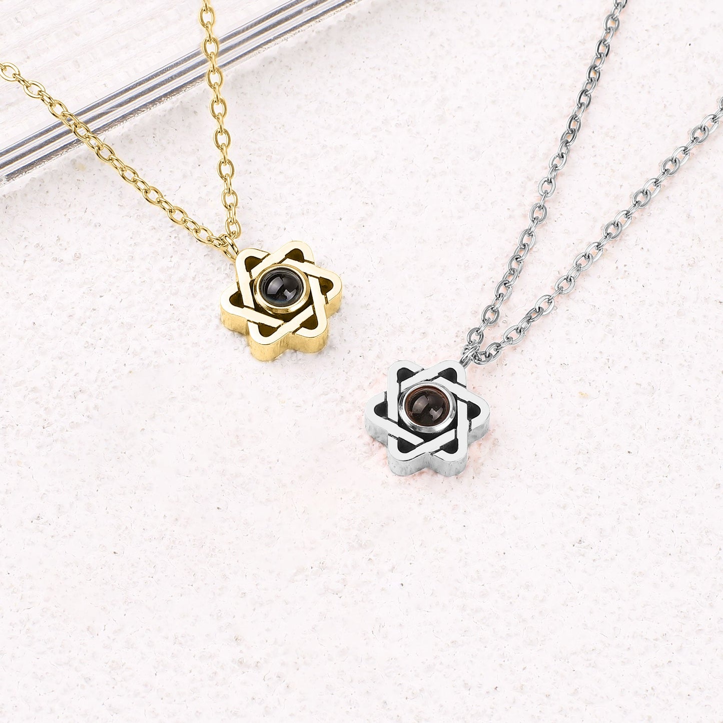 Star of David Photo Necklace