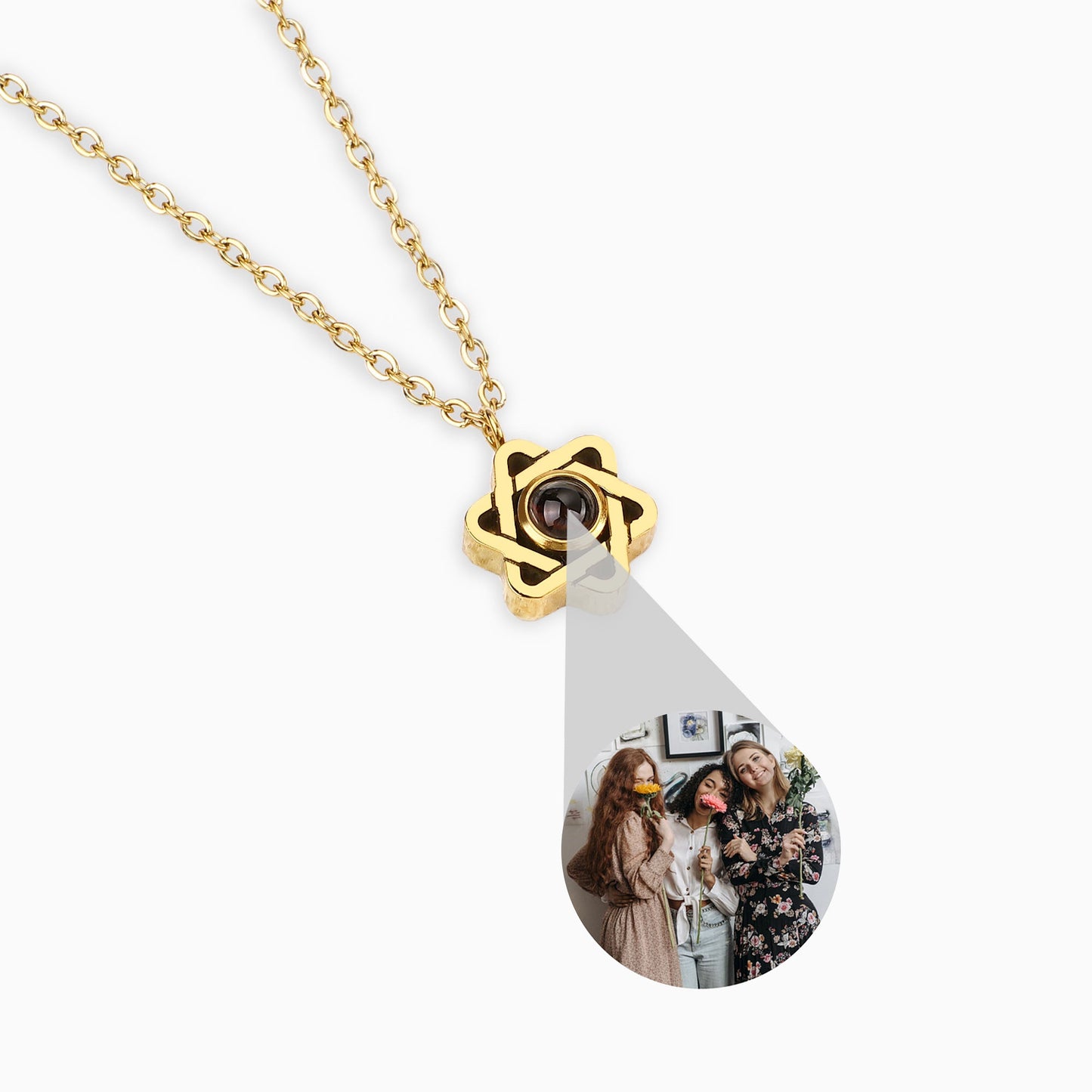 Star of David Photo Necklace