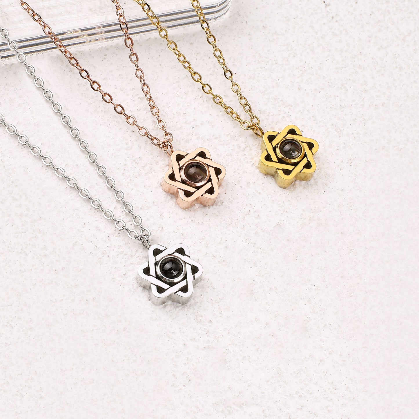 Star of David Photo Necklace