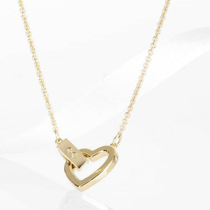 Pave Linked Heart Necklace