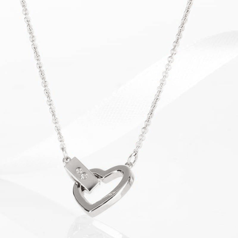 Pave Linked Heart Necklace