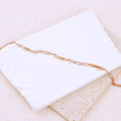 Paperclip Necklace With Personalized Names