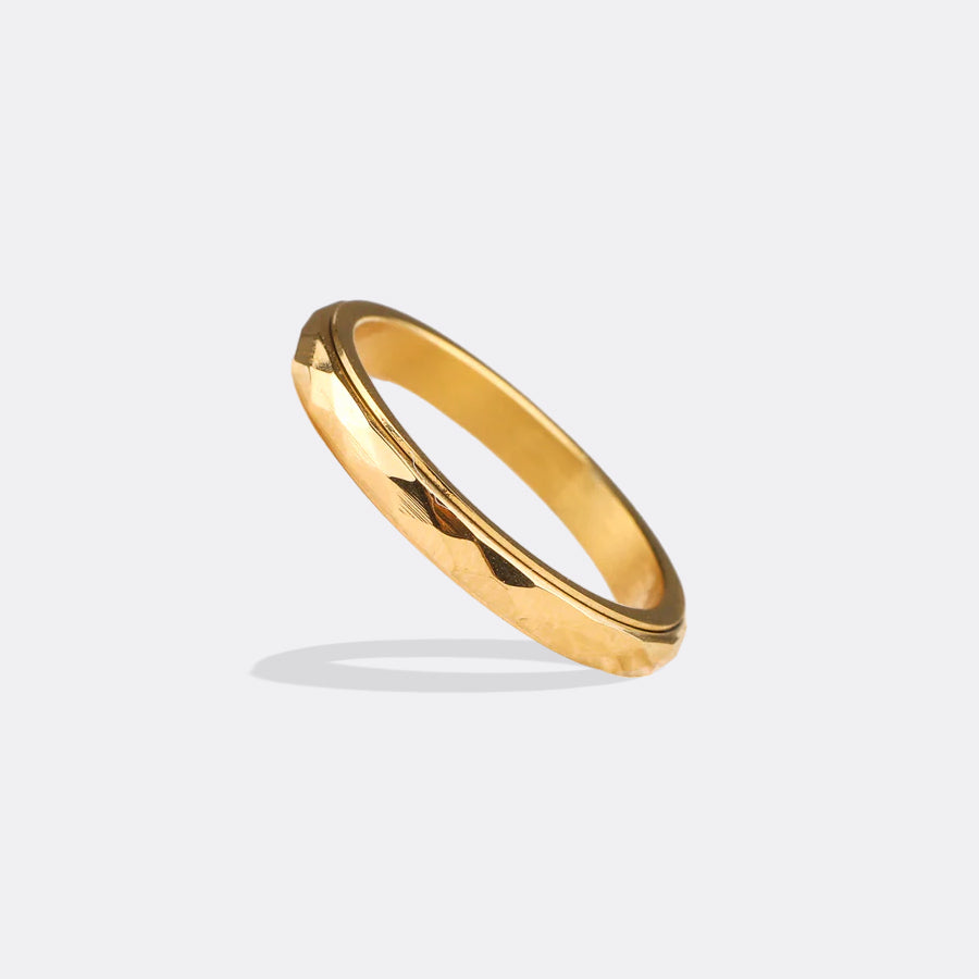 Dainty Hammered Band Spinning Fidget Ring