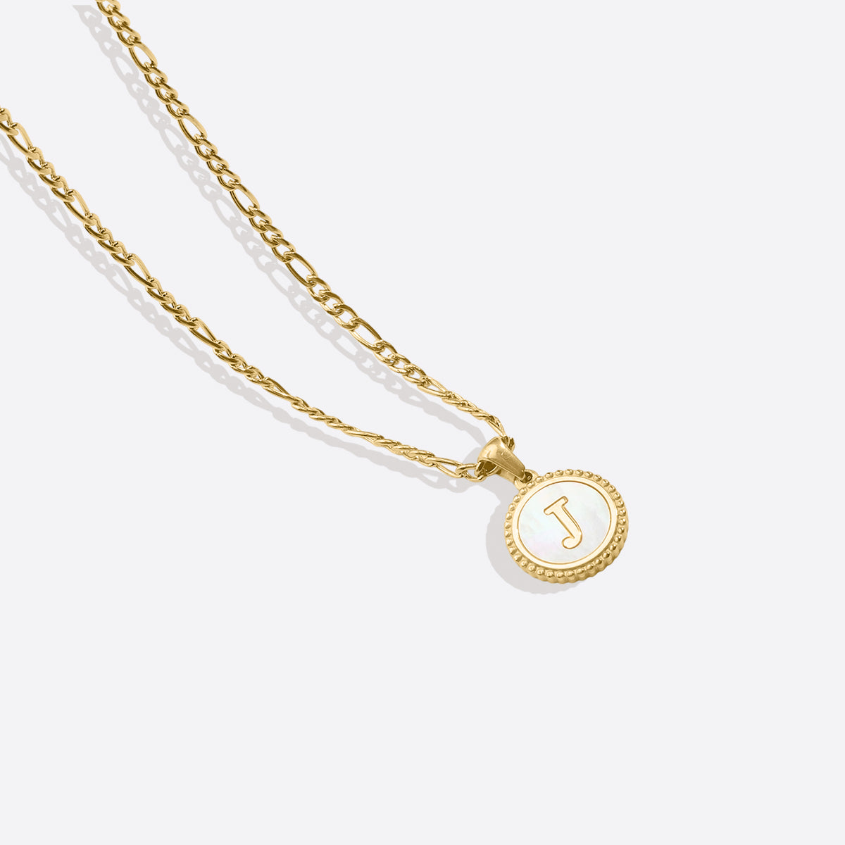 Mother of Pearl Disc Letter Necklace