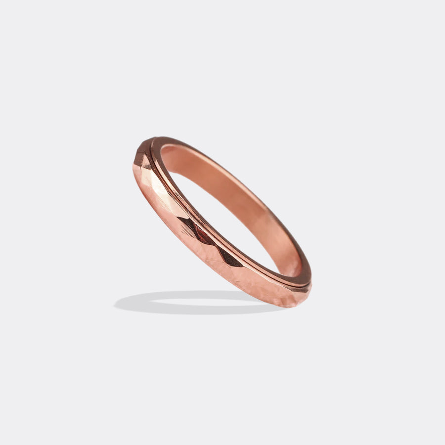 Dainty Hammered Band Spinning Fidget Ring