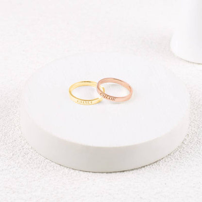 Dainty Personalized 2mm Stacking Ring