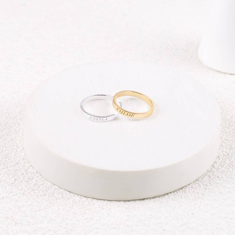 Dainty Personalized 2mm Stacking Ring