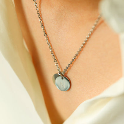 Dainty Initial Disc Necklace