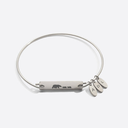 Mama Bear with Cubs Dainty Bangle Bracelet - Up to 5 Cubs