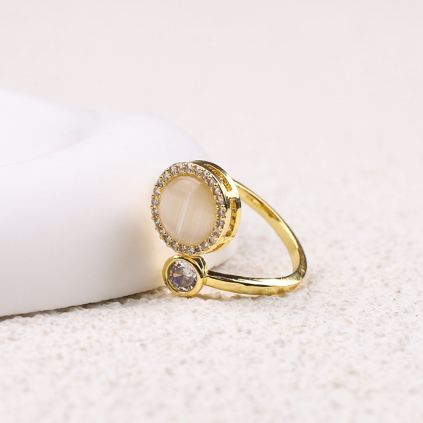 Adjustable Opal Spinning Fidget Ring