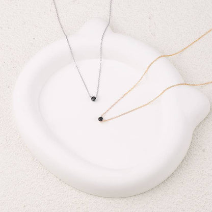 Onyx Dainty Diamond Necklace