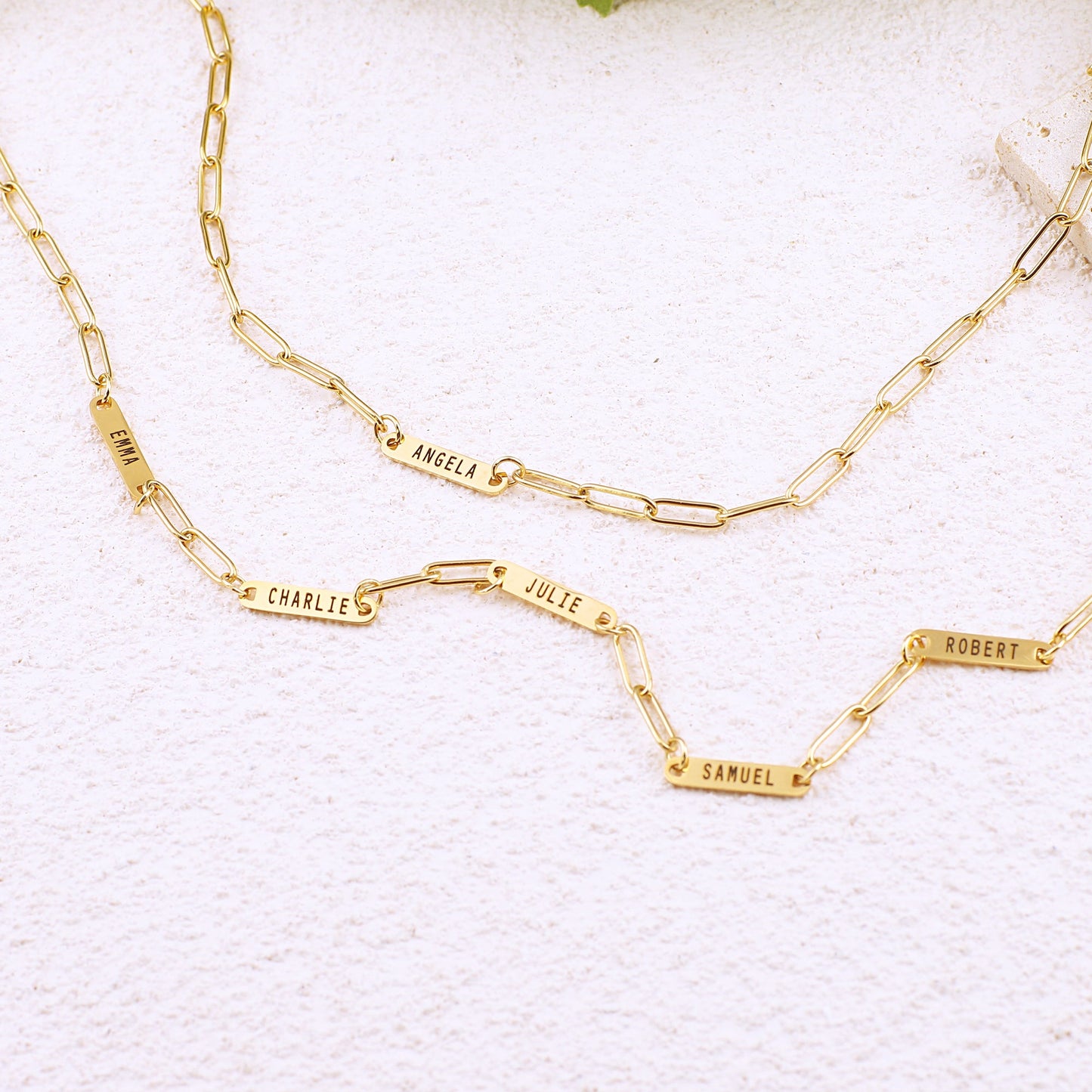 Paperclip Necklace With Personalized Names