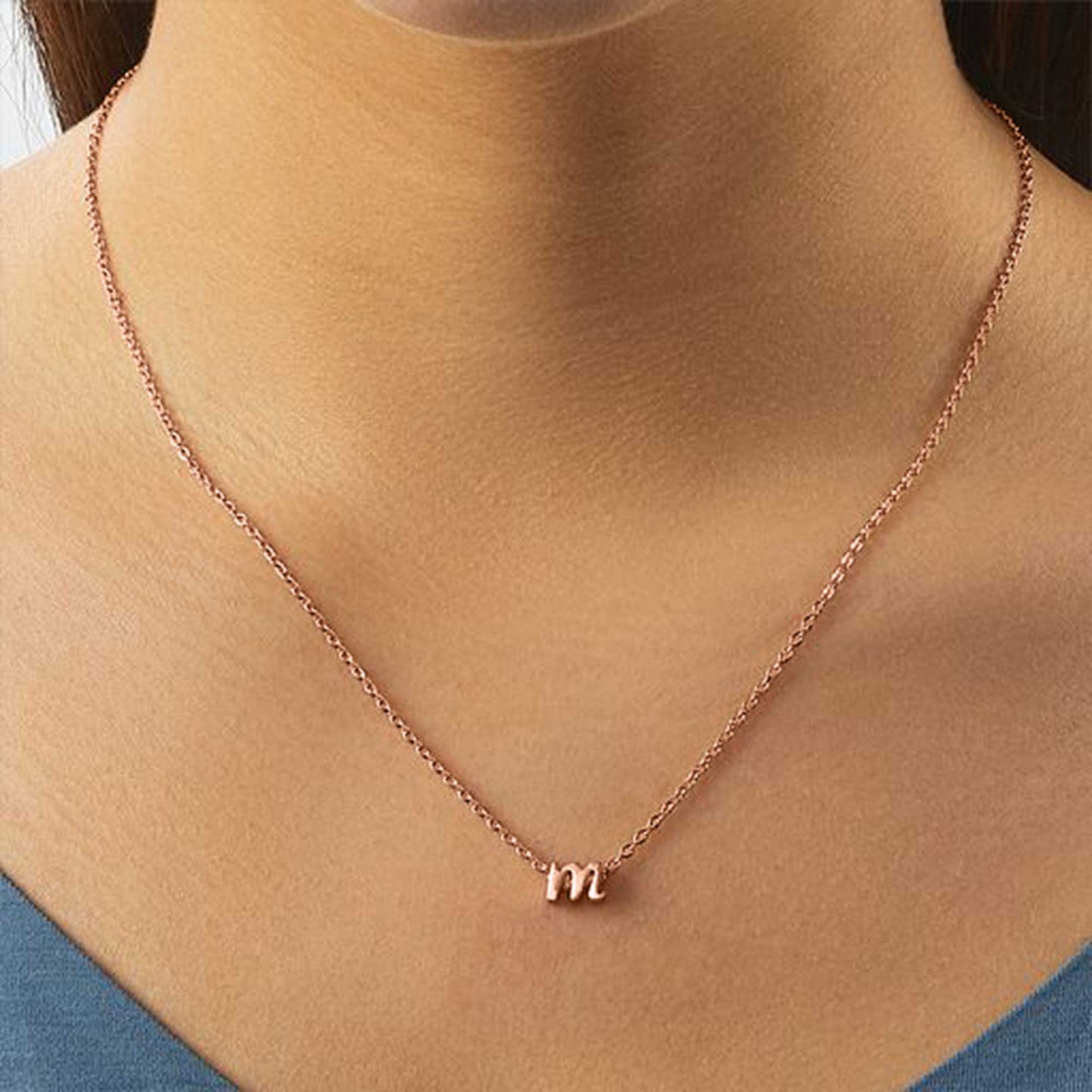 Tiny Initial Script Necklace