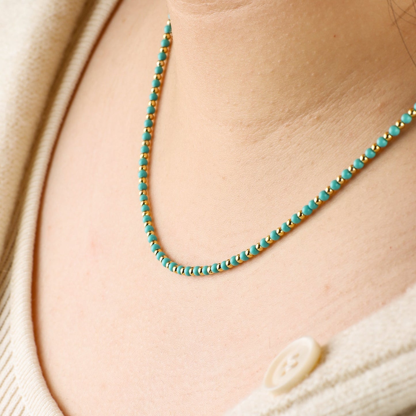 Turquoise Enlightenment 2mm Healing Necklace