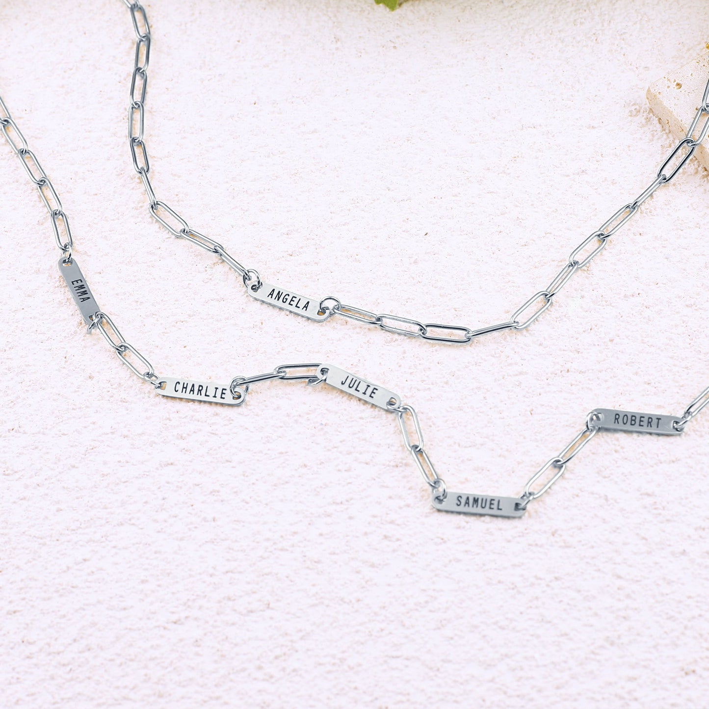 Paperclip Necklace With Personalized Names