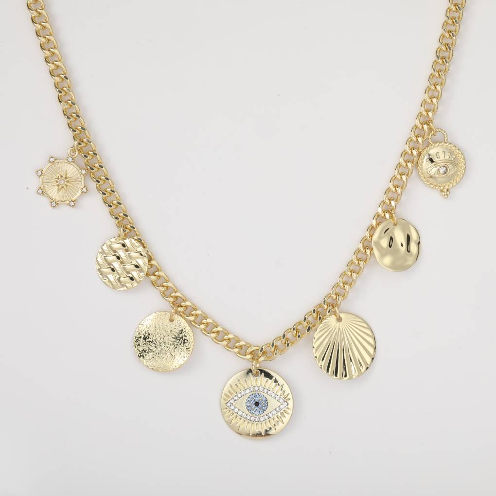 Lucky Seven Evil Eye Charm Necklace