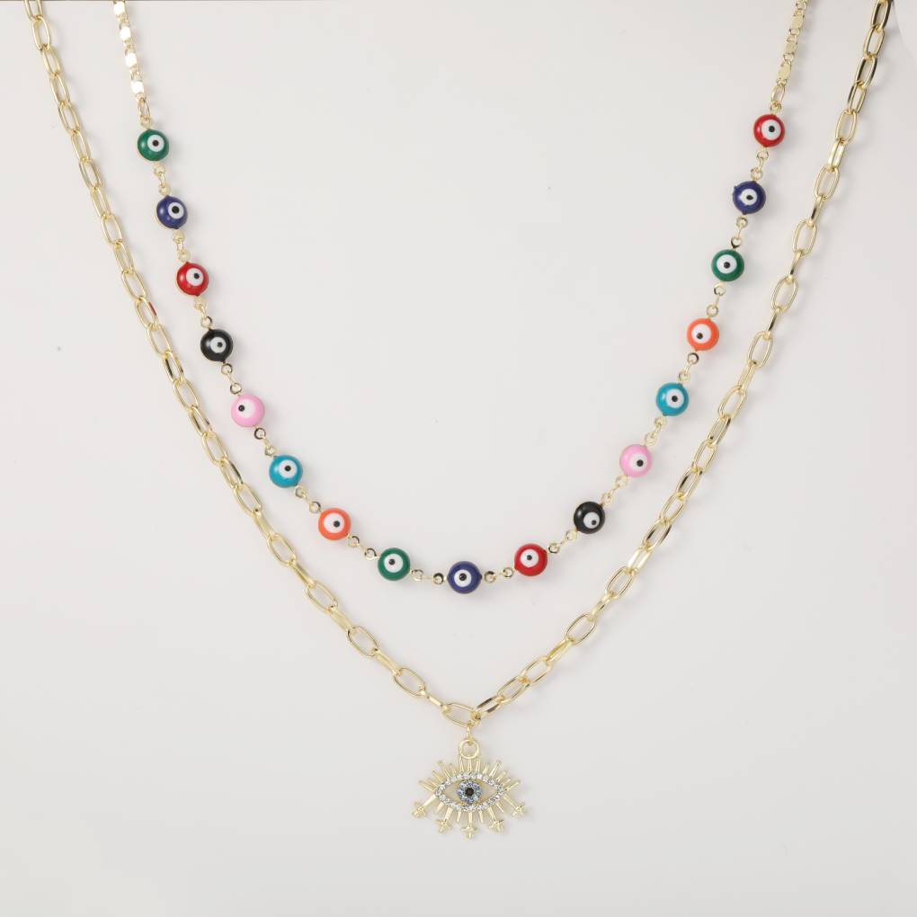 Evil Eye Stacked Necklace