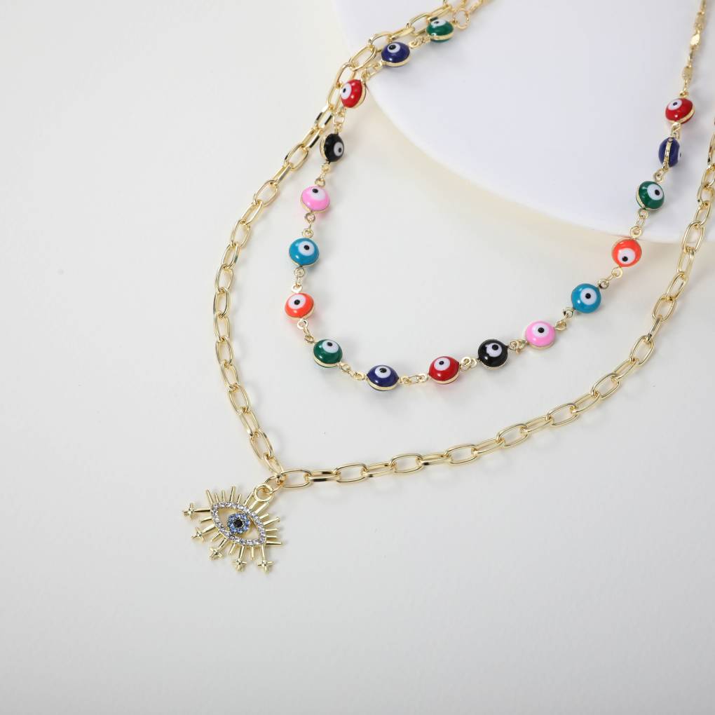 Evil Eye Stacked Necklace