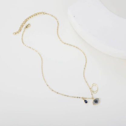 Three Charm Dainty Evil Eye Necklace