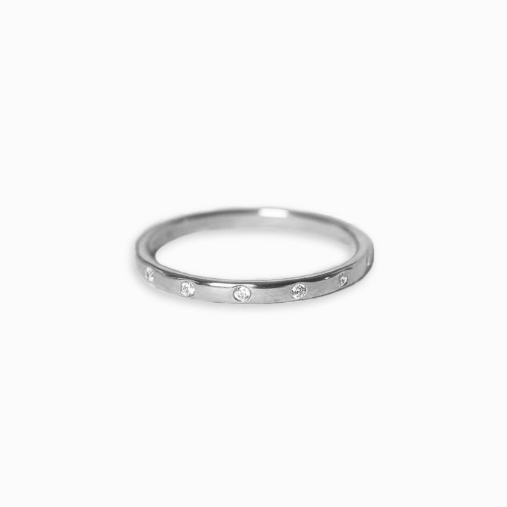 Bezel-Set Tiny Stacking Ring