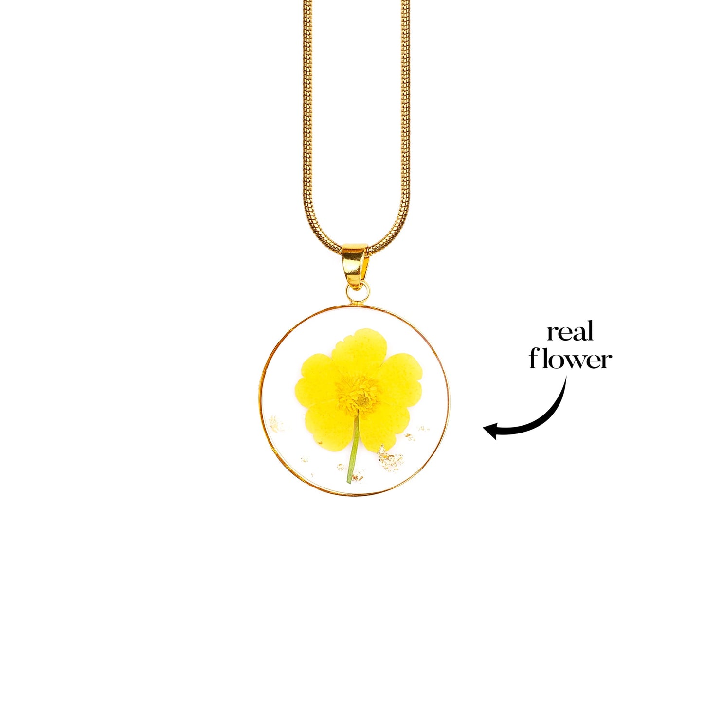 Pressed Birth Flower Necklace