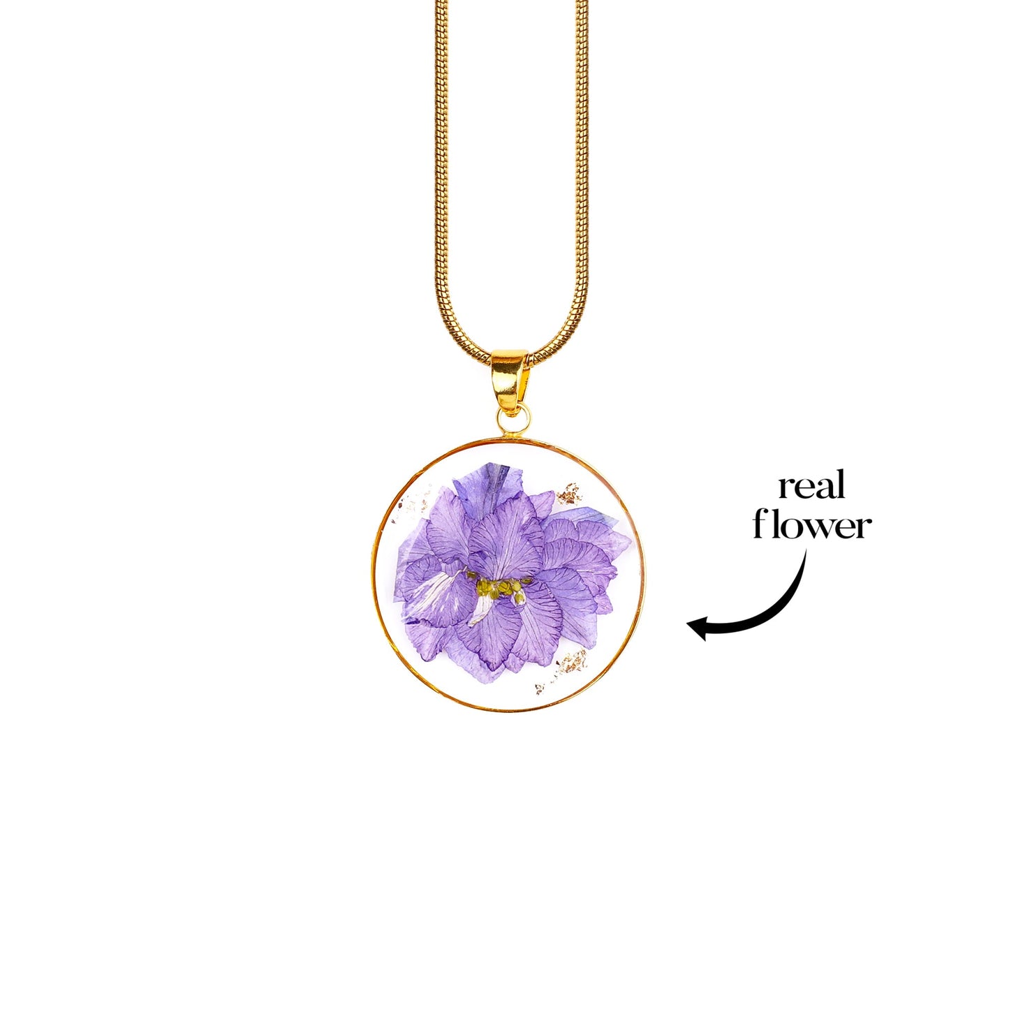 Pressed Birth Flower Necklace