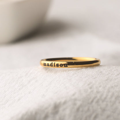 Engraved Stacking Ring | 2mm Band