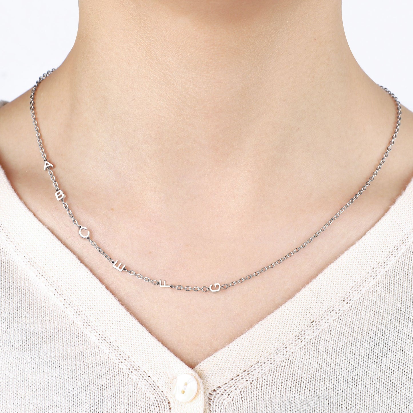 Sideways Initials Necklace