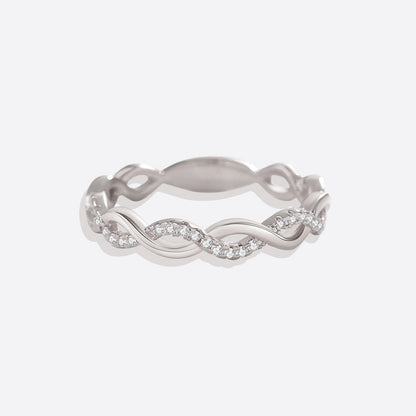 Dainty Pave Twist Stacking Ring