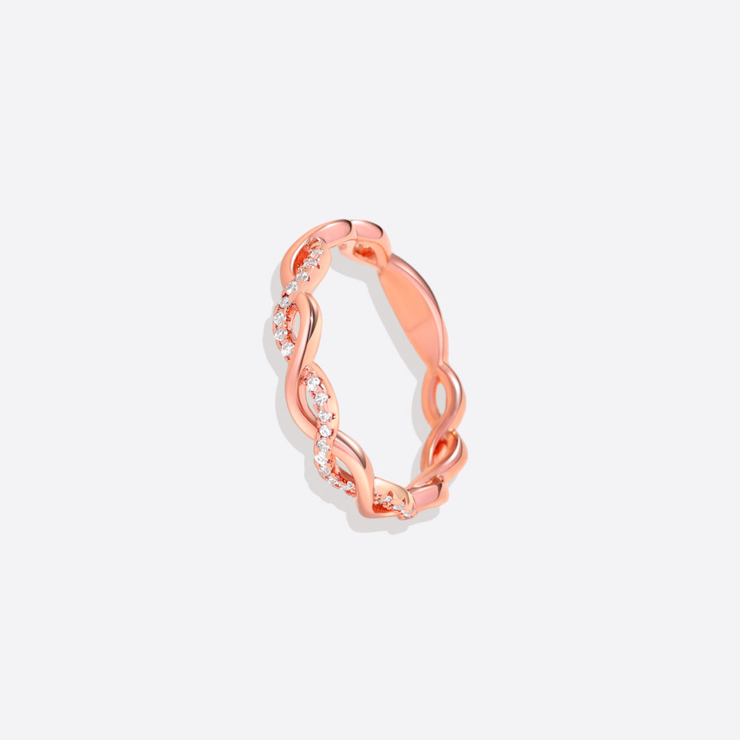 Dainty Pave Twist Stacking Ring